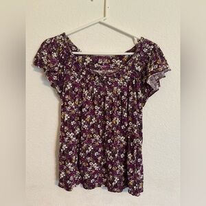 Elle Floral Purple Women's Top
